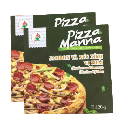 Pizza Manna Jambon &amp; xúc xích vị Thái 120g